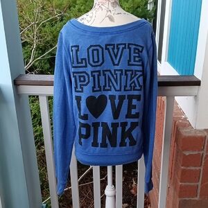 Victoria's Secret LOVE PINK blue relaxed sweatshirt 🍀